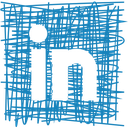 Logo LinkedIn bleu avec le « in » en minuscules sur un fond carré texturé